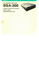 Sony SQA-200 - Owners Manual 